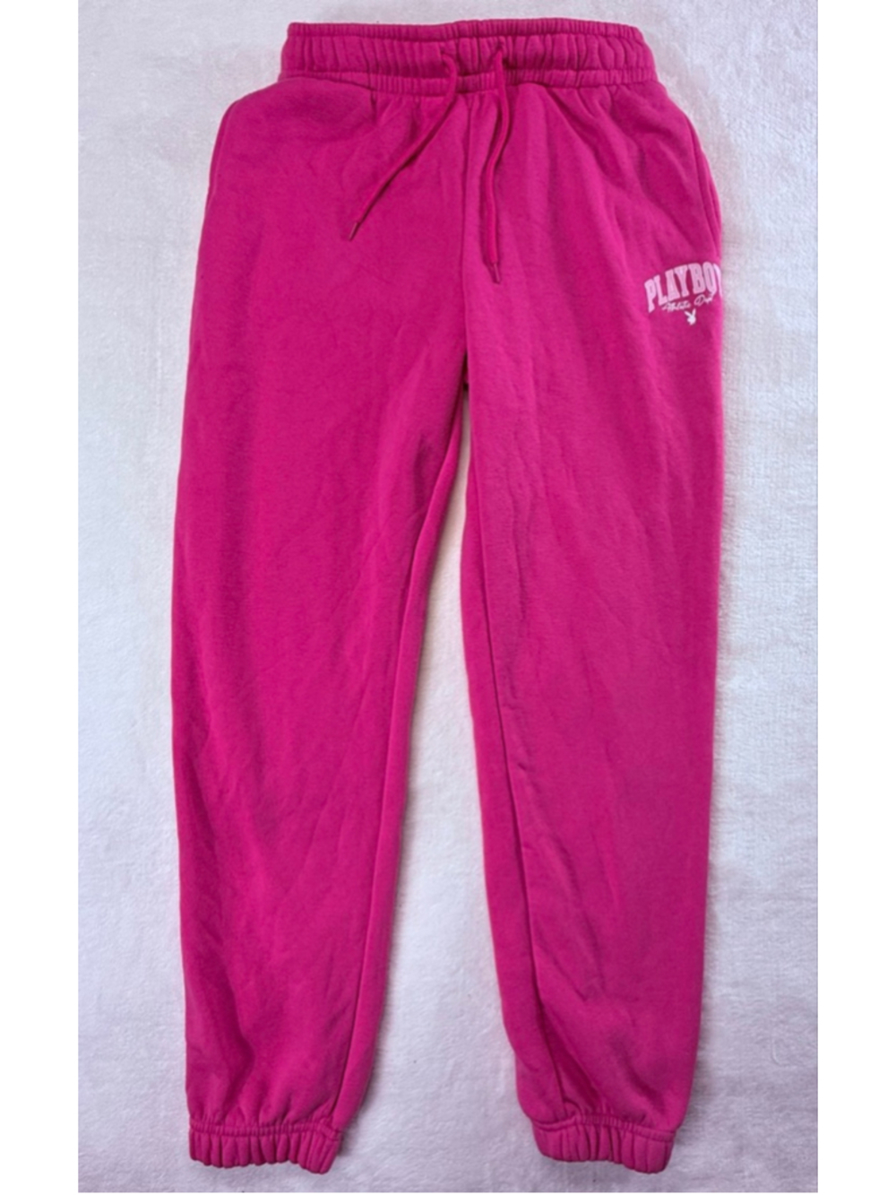 Women's Playboy Pink V-Neck Sweatshirt & Joggers Sweatpants Set Medium Soft - Picture 10 of 16